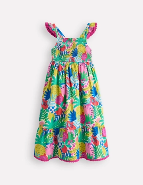 Luella Frill Maxi Sundress-Multi Tropical Fruit Air Touch
