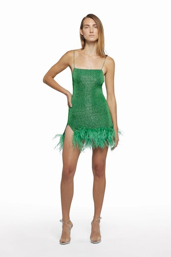 Chill Edge Lumiere Plumage Mini Dress Emerald Green