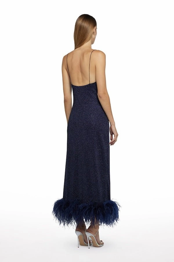 Lumiere Plumage Slip Dress Night Blue Magic Day All-Day Comfort Wear