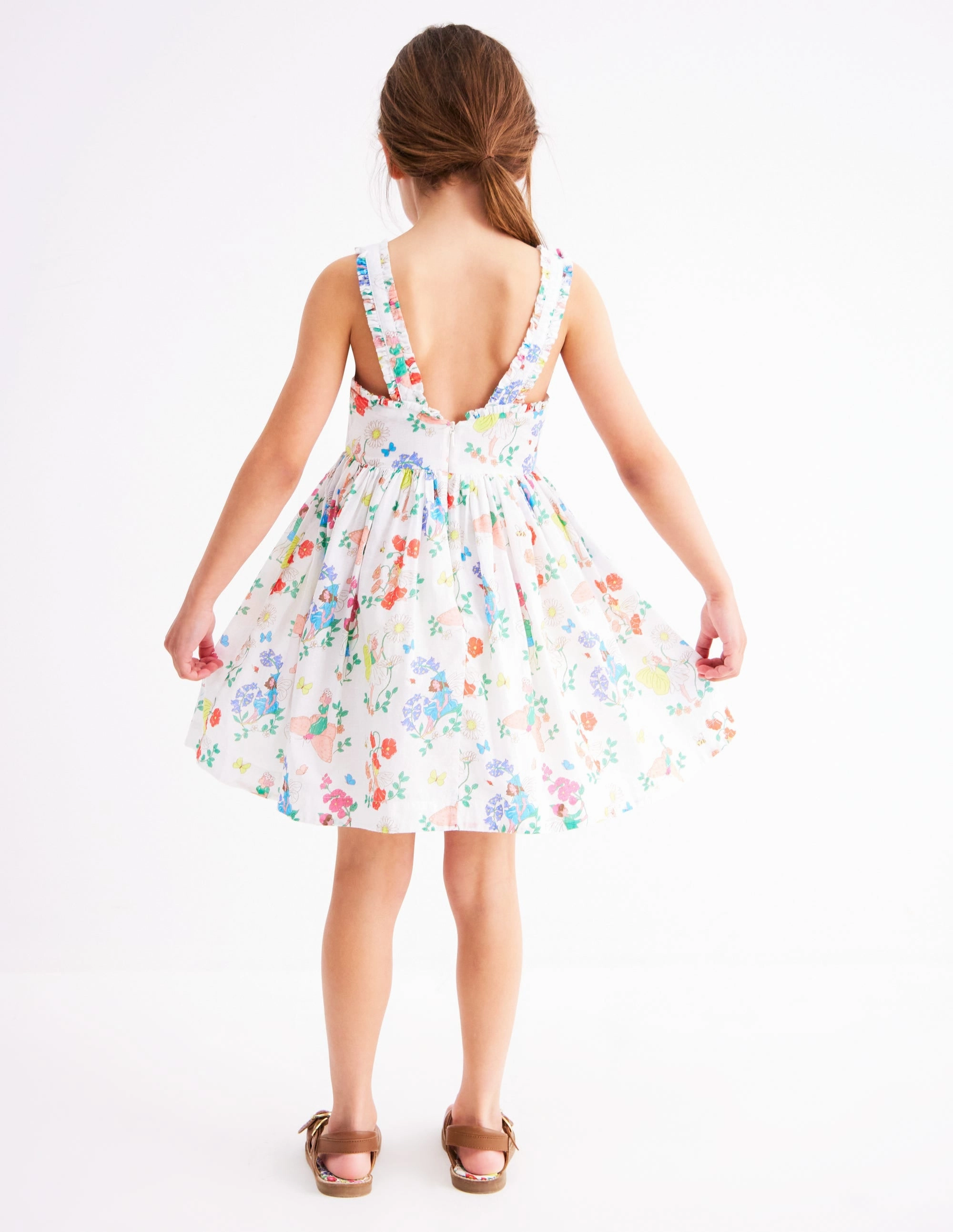 Luna Frill Strap Woven Dress-Multi Flower Fairy All Look