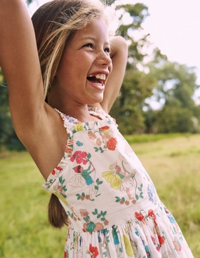 Travel Edge Luna Frill Strap Woven Dress-Multi Flower Fairy