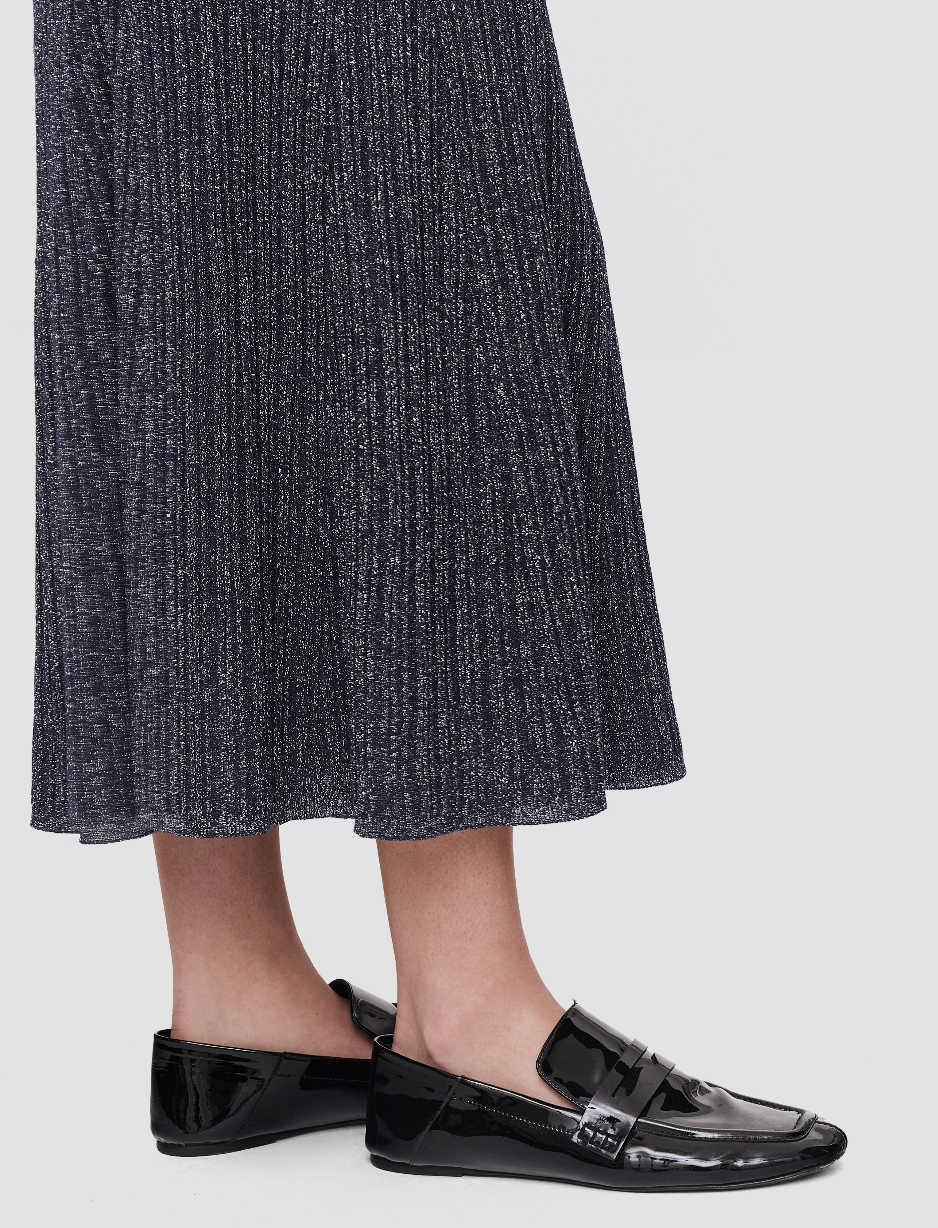 High low hem Lurex Knit Skirt