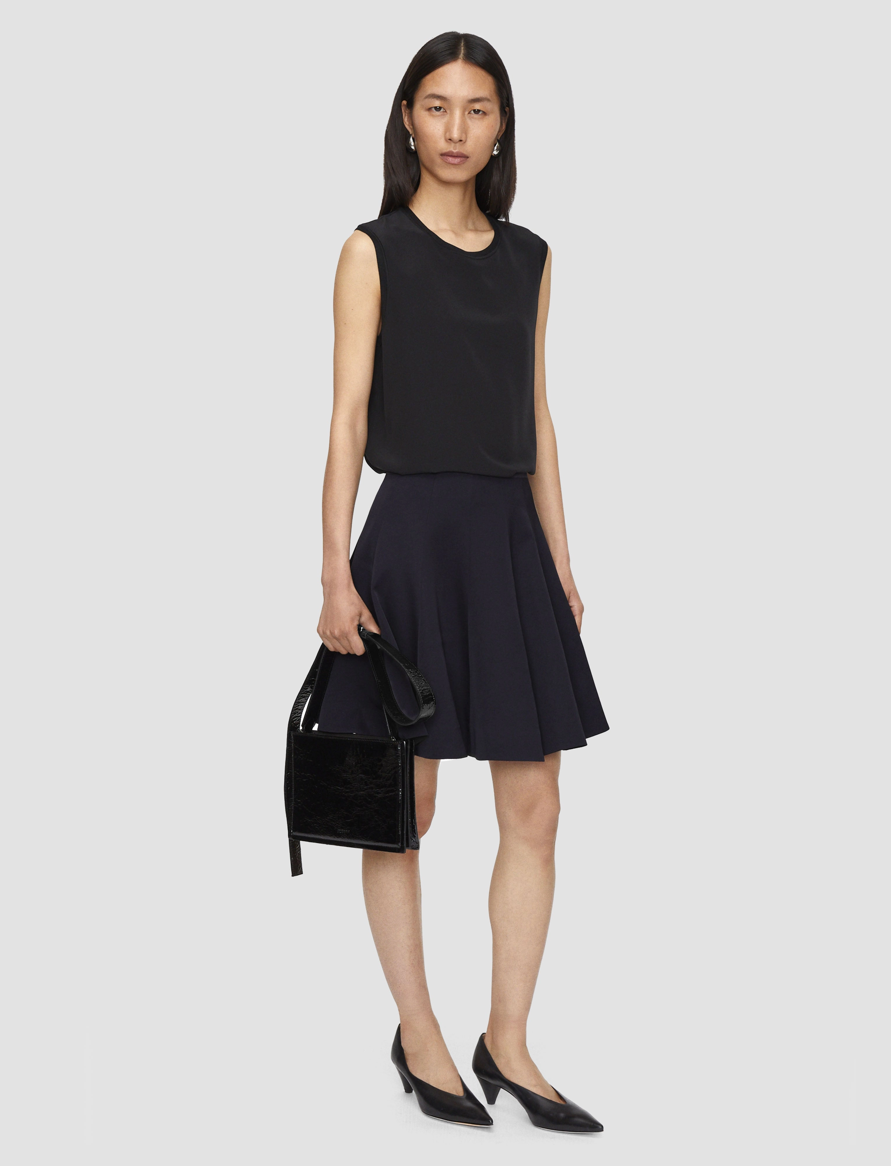 Quick Dry Technology Water Repellent Finish Becca Viscose Crepe Mini Skirt