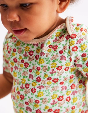 Twin Pack Short Rompers-Multi Summer Flowerbed Dynamic Adult