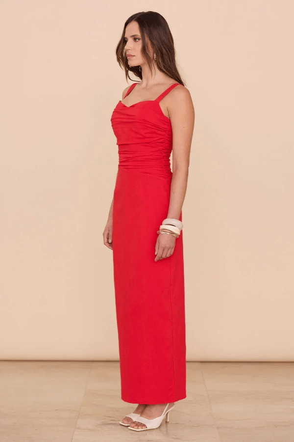 Wide Hemline Warm Touch Lyric Maxi Dress Chilli