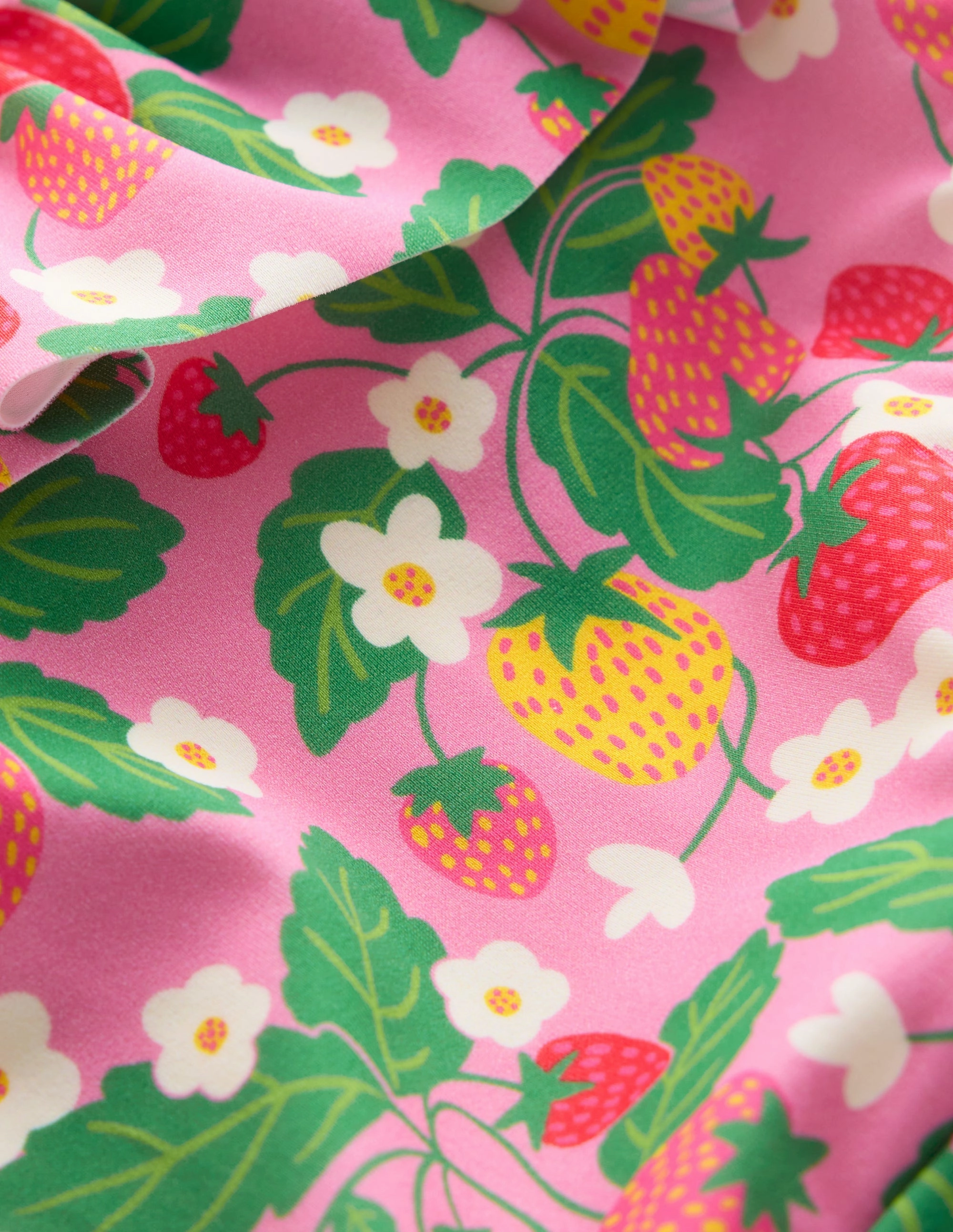 Tallulah Frill Bikini-Pink Strawberry Patch Lively Patterns Back Coverage Design