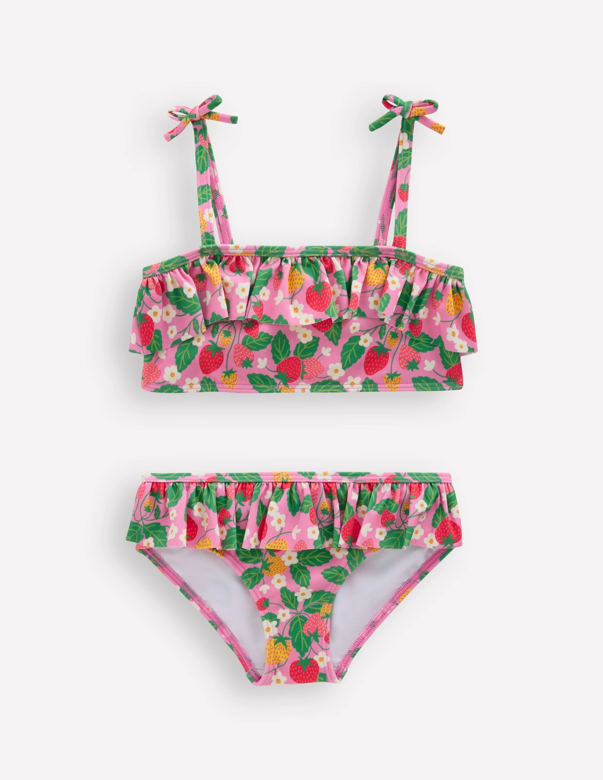 Tallulah Frill Bikini-Pink Strawberry Patch animal-print