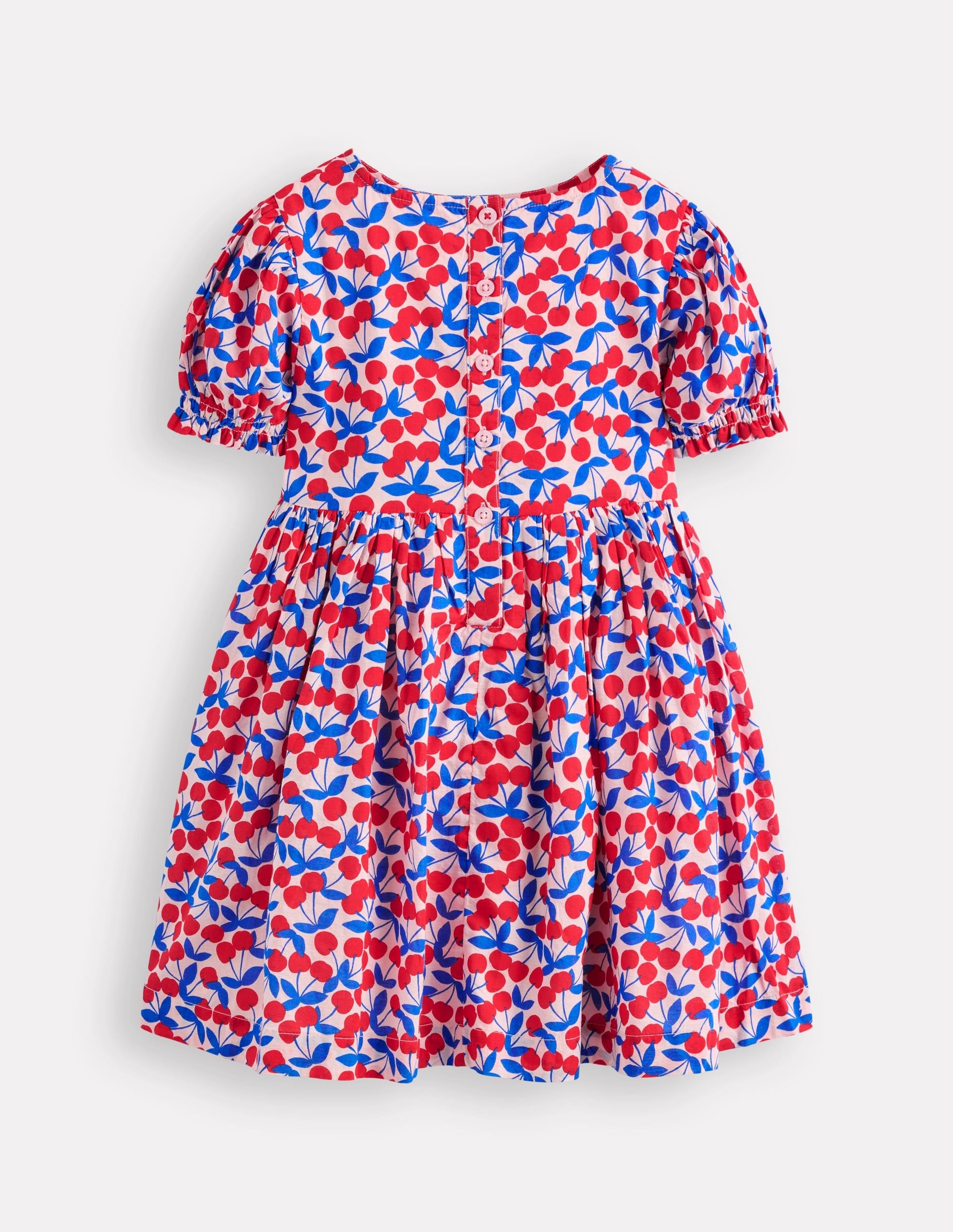 Madeline Woven Dress-Chalk Pink Cherries Fresh Look spring fresh