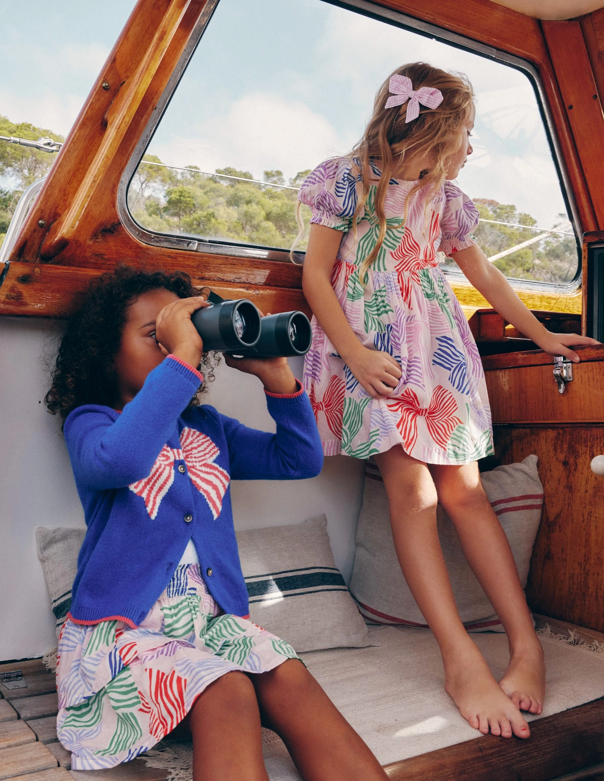 Madeline Woven Dress-French Pink Bows Slim Touch Tear-resistant