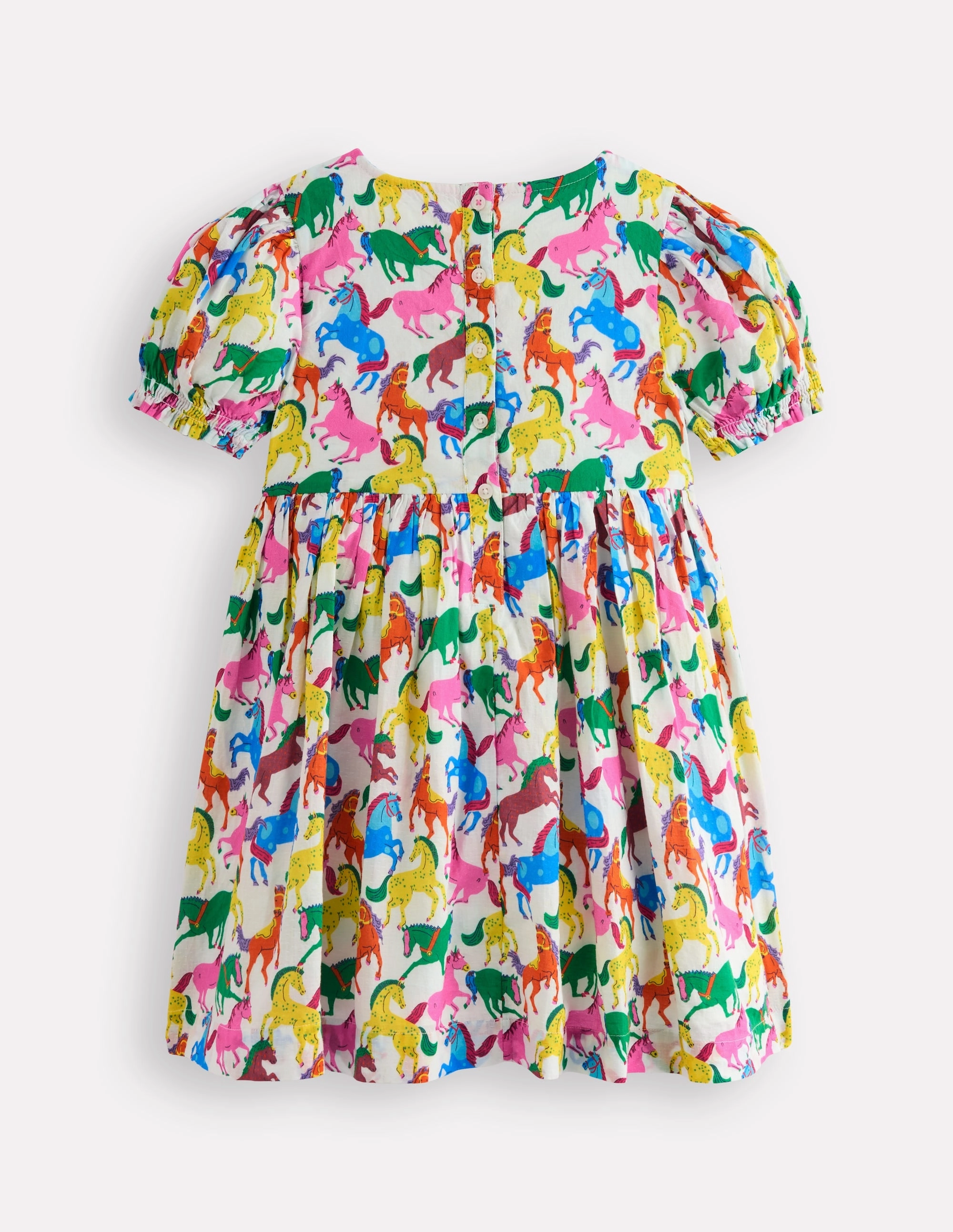 Casual Must-Have Feminine off-the-shoulder gown Madeline Woven Dress-Multi Rainbow Horse