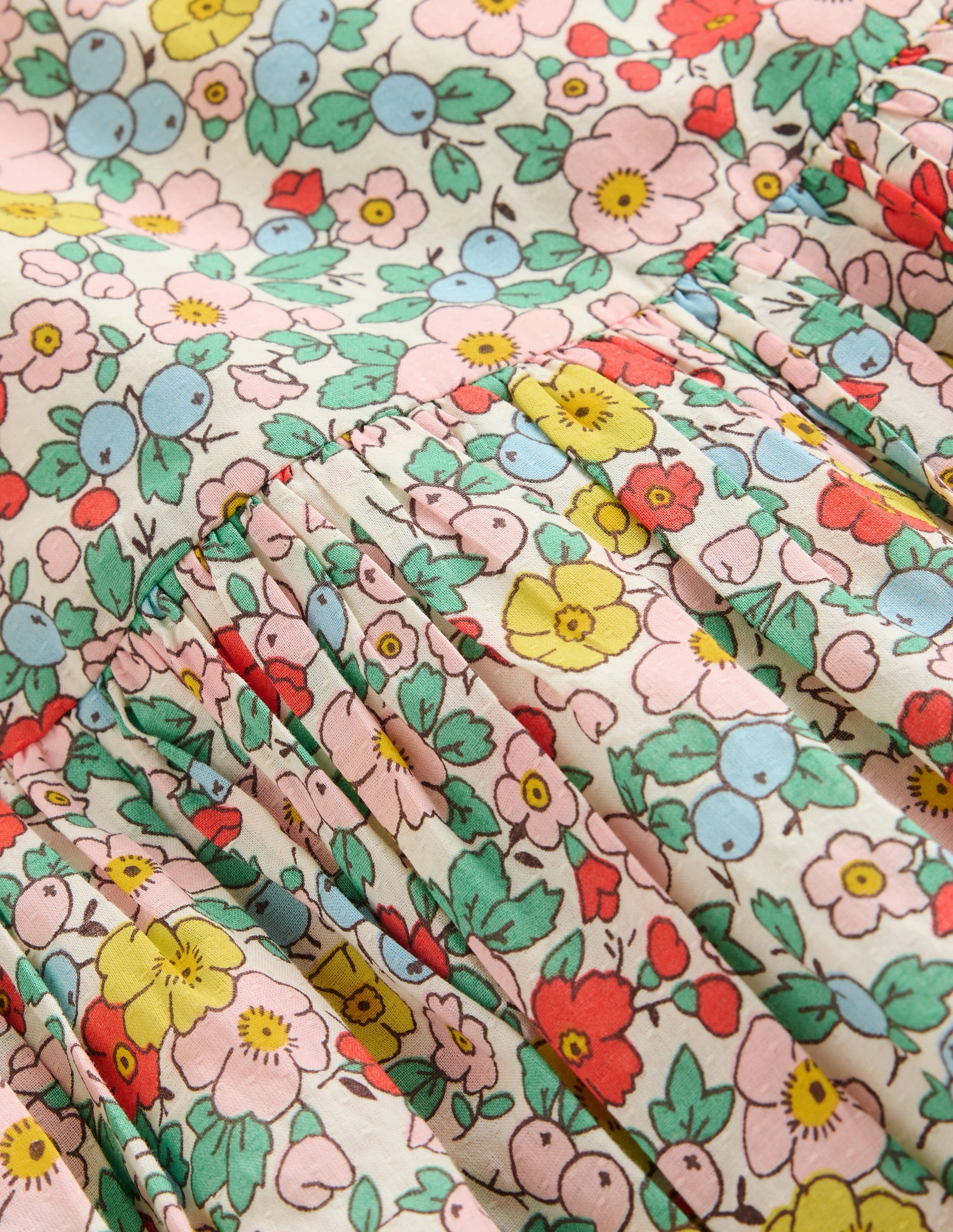 Madeline Woven Dress-Vanilla White Apple Blossom Fresh Combo Layered Volume