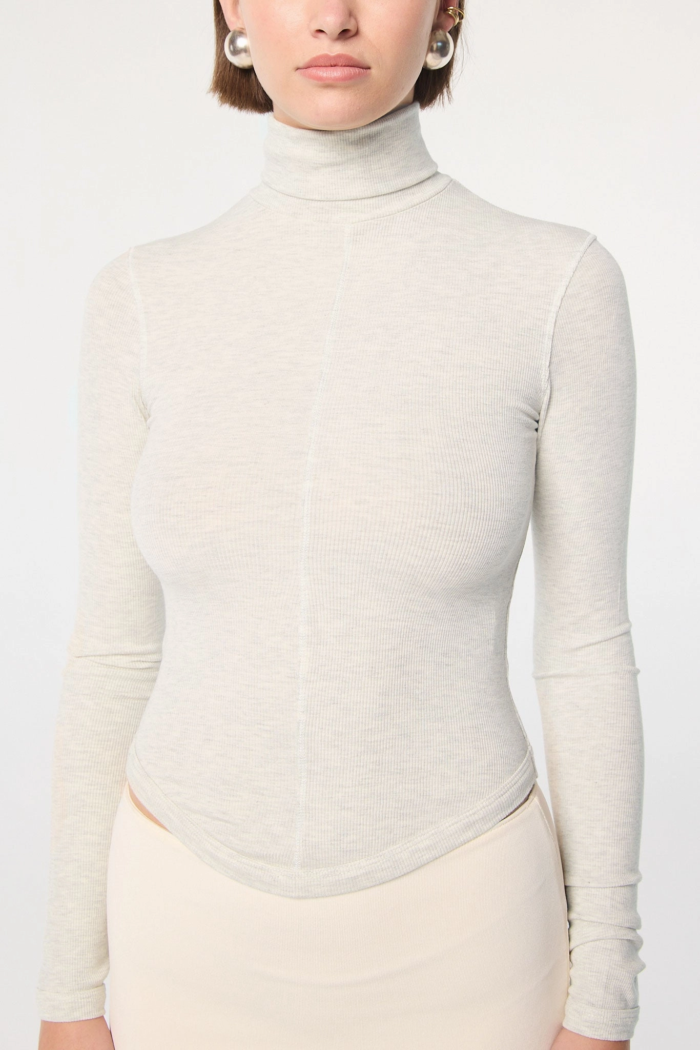 MADS TURTLENECK TOP Thermochromic Color Shift Tech Stretch Blouse