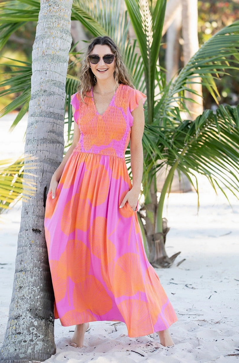 Soft Curve Artistic Flair Malibu Dress / Magenta Fan Coral