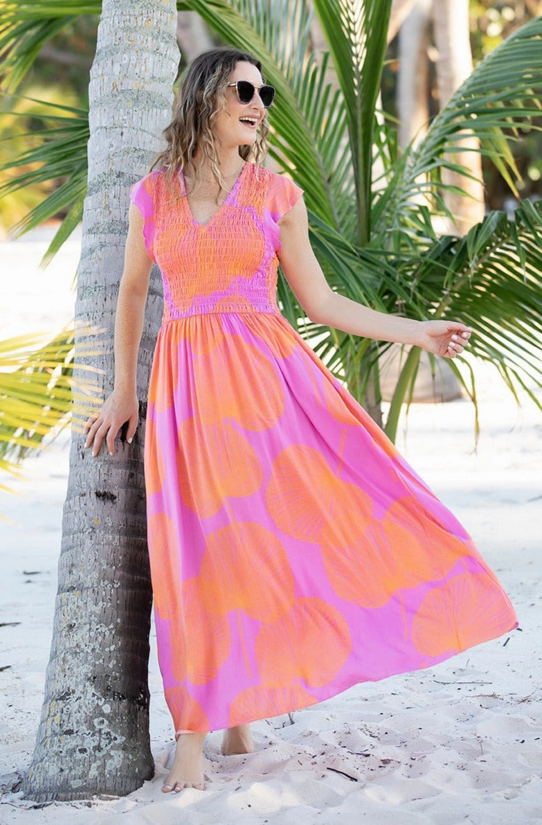 Malibu Dress / Magenta Fan Coral Fine Details Clean Structure