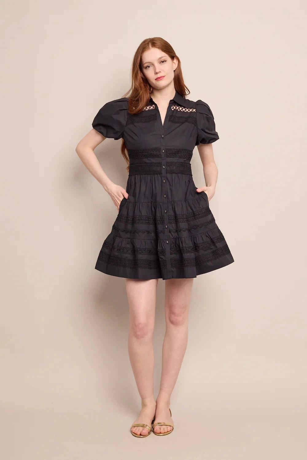 Mardi Mini Dress Black Minimalist-Trend Classic Design