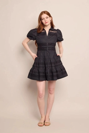 Modern Aesthetic Relaxed-fit Mardi Mini Dress Black