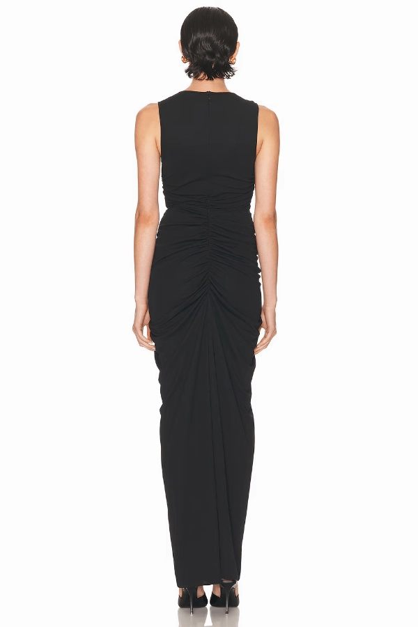 Marsella Dress Black Flap-Detail Breathable Comfort Wear