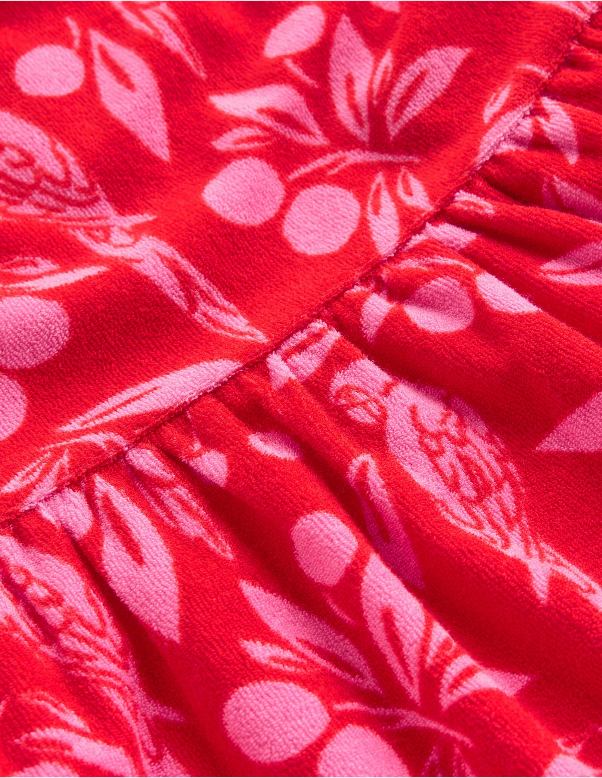 Ariel Twirly Towelling Dress-Poppy Red Parrot Palm Stylish Comfort Polished Finish