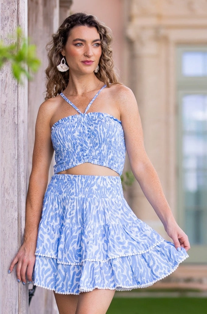 Stretch Comfort McKenna Set Skirt / Periwinkle Zebra