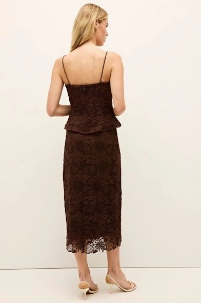 Flowy Drape Synthetic Blend Meara Skirt Java