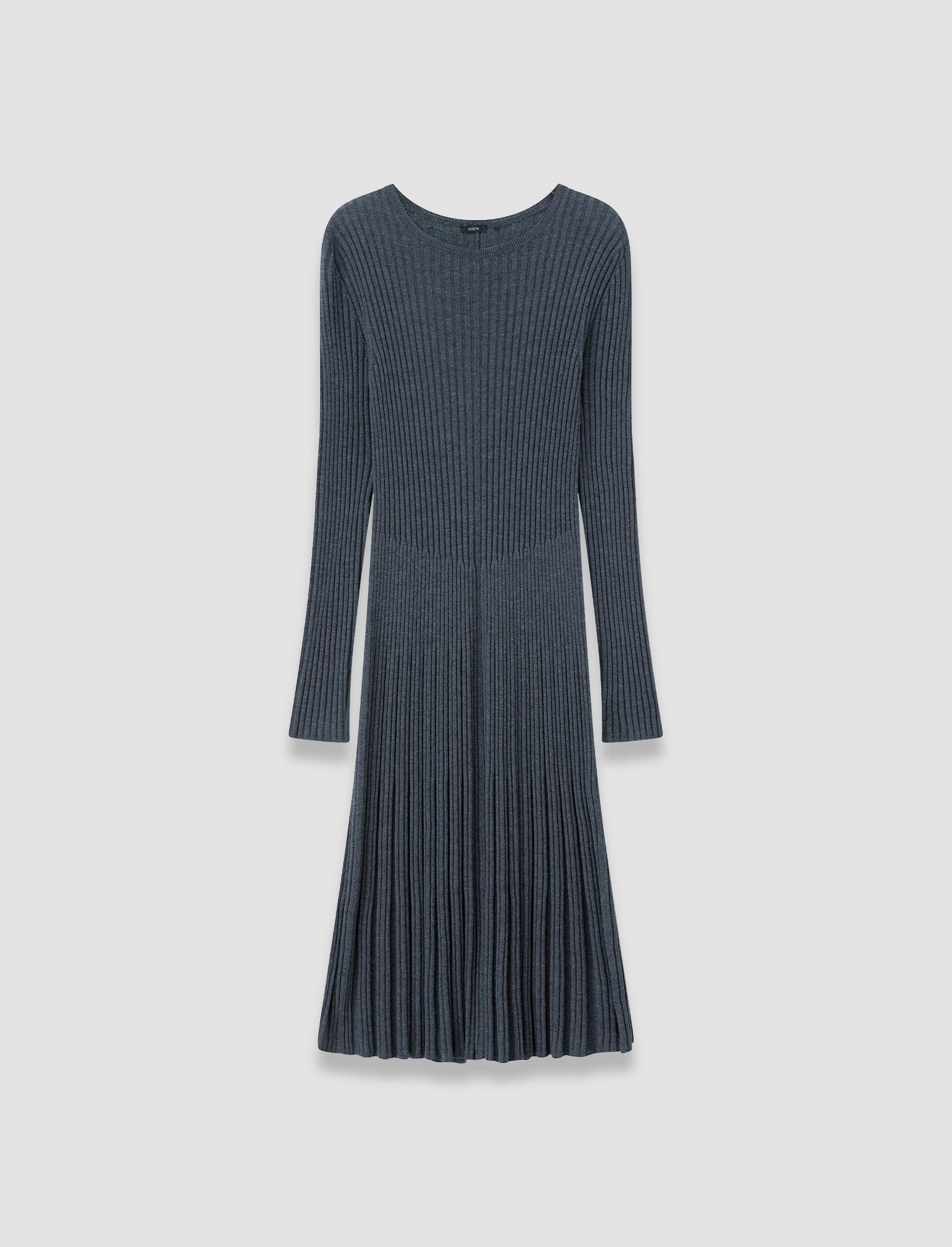 Merino Rib Knit Dress Crisp Silhouette Autumn Look