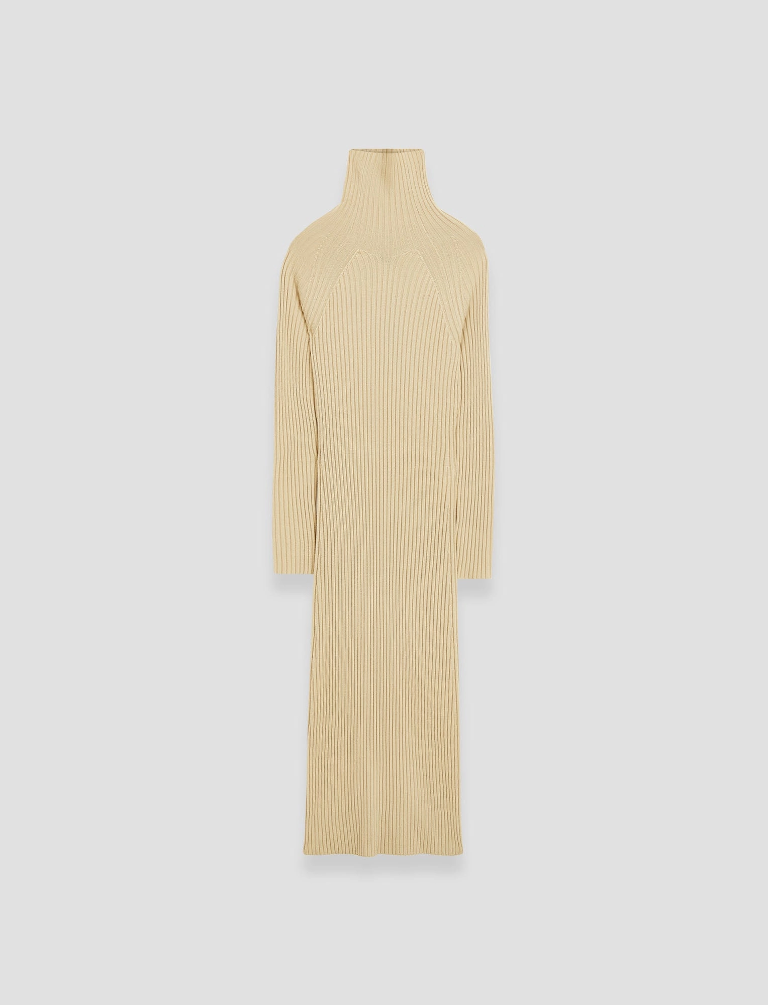 Drawstring-Waist Merino Silk Rib Dress