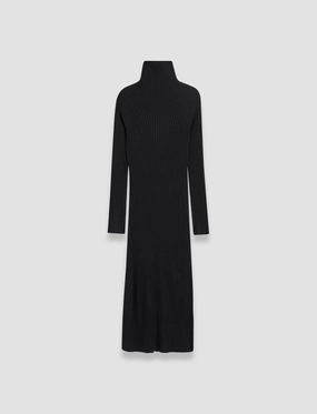 Merino Silk Rib Dress Outdoor Scene Heart Tone