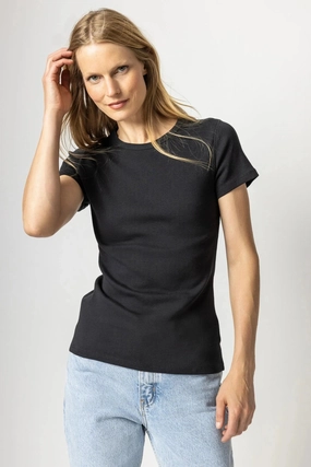 Short Sleeve Crew Black Cozy Fit
