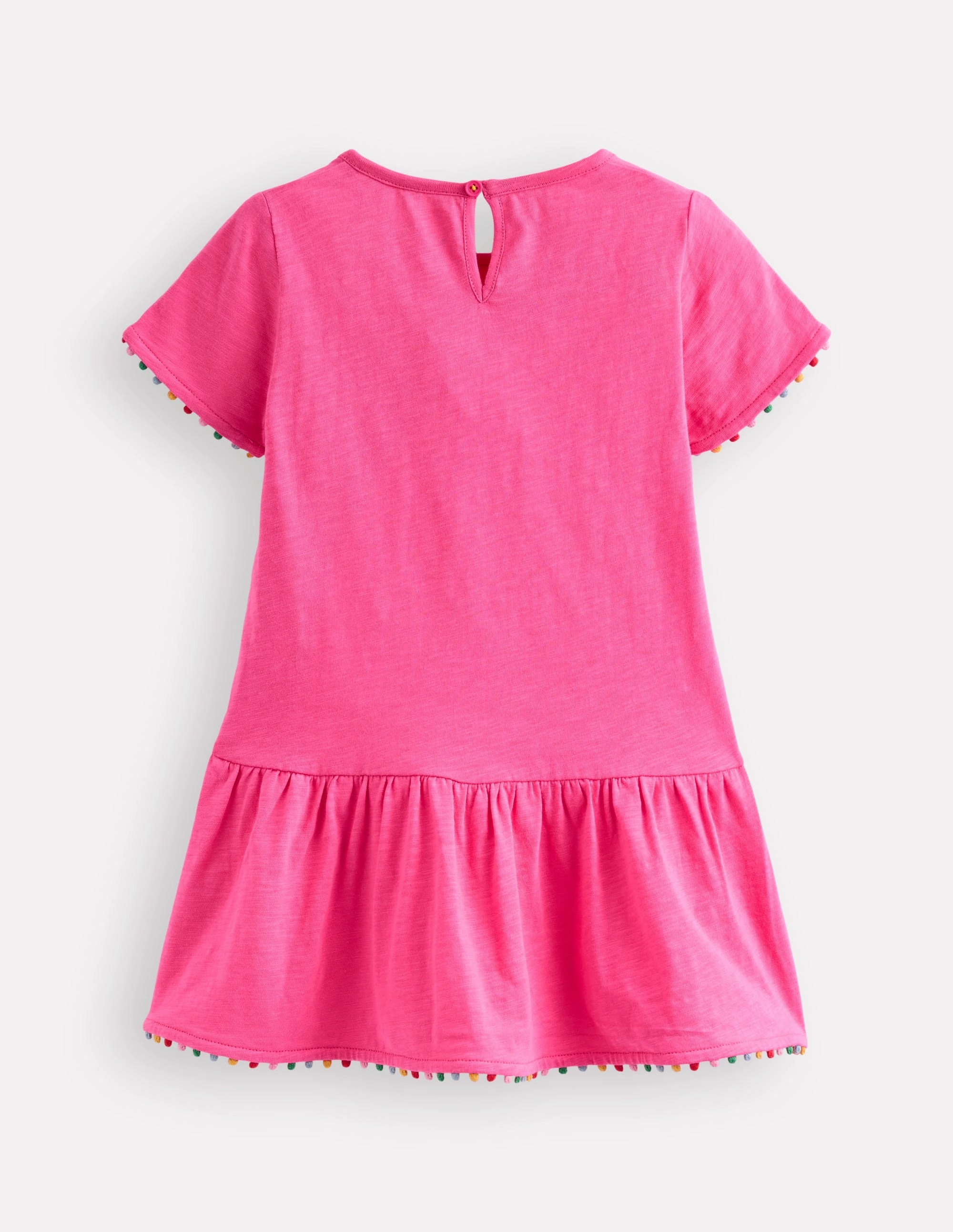 SlimFitAdaptation Dropped Waist Pom Tunic-Flamingo Pink