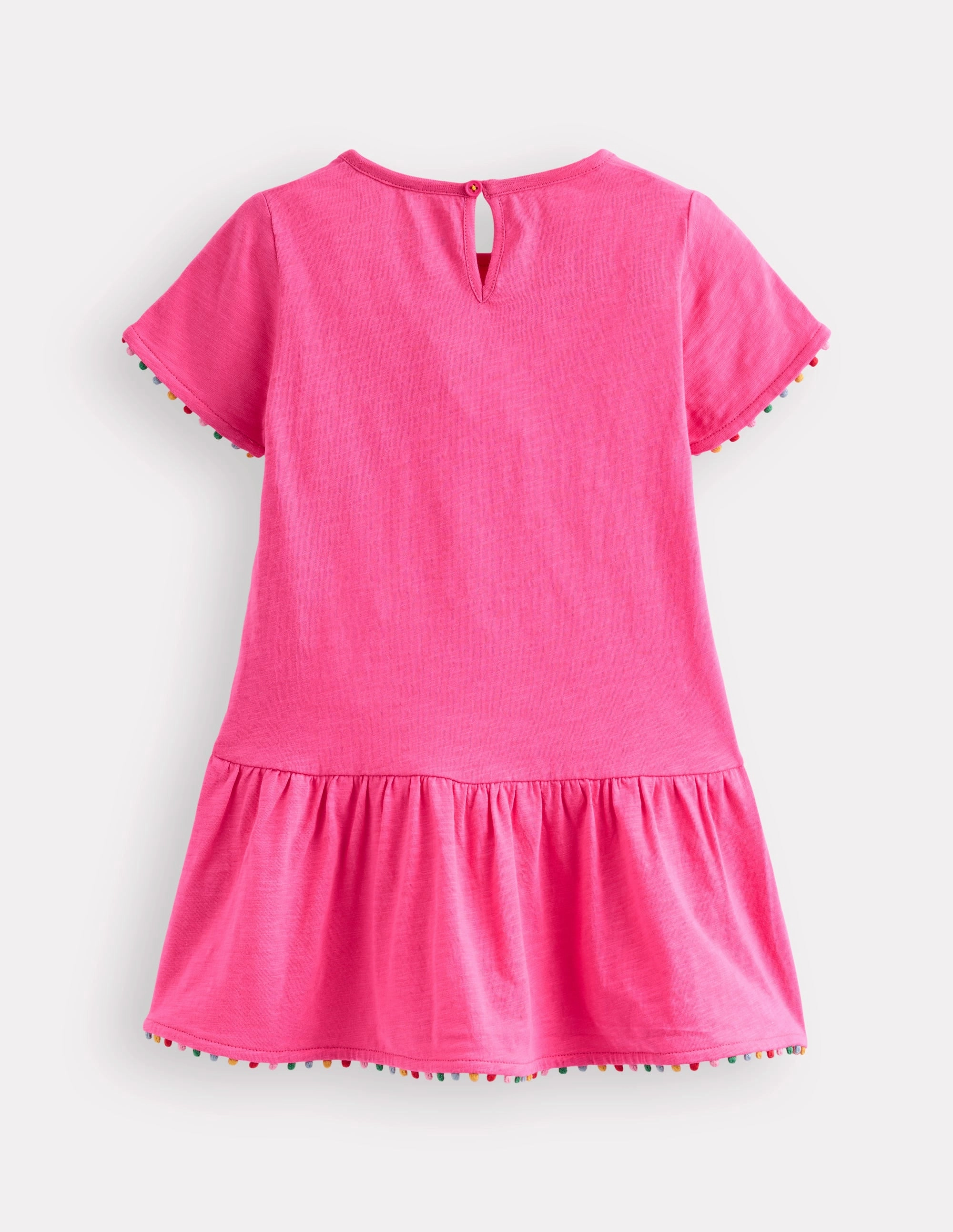 Dropped Waist Pom Tunic-Flamingo Pink ButterSoft Handfeel