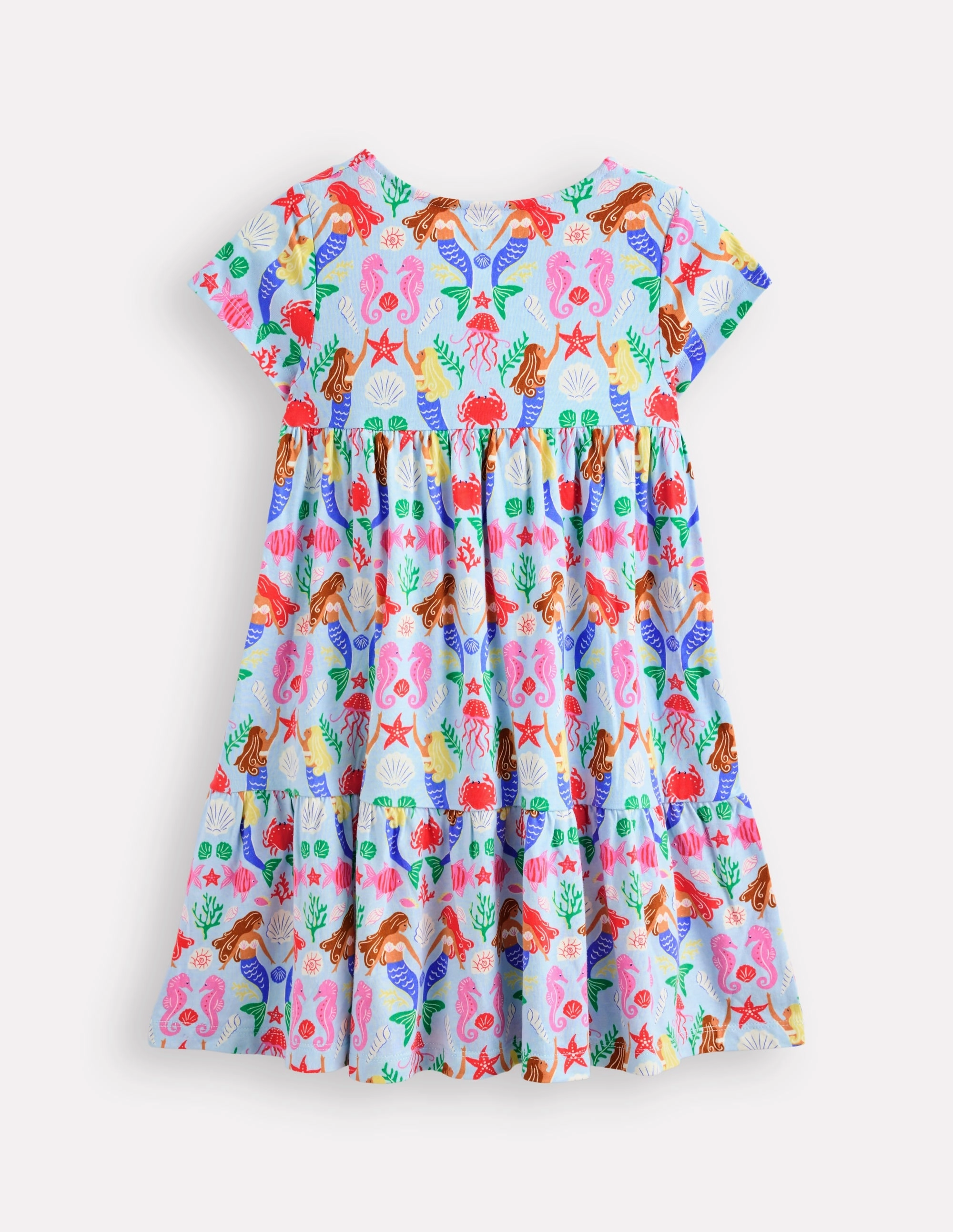 Spring Flow Daily Casual Ariel Twirly Jersey Dress-Pale Blue Mermaids