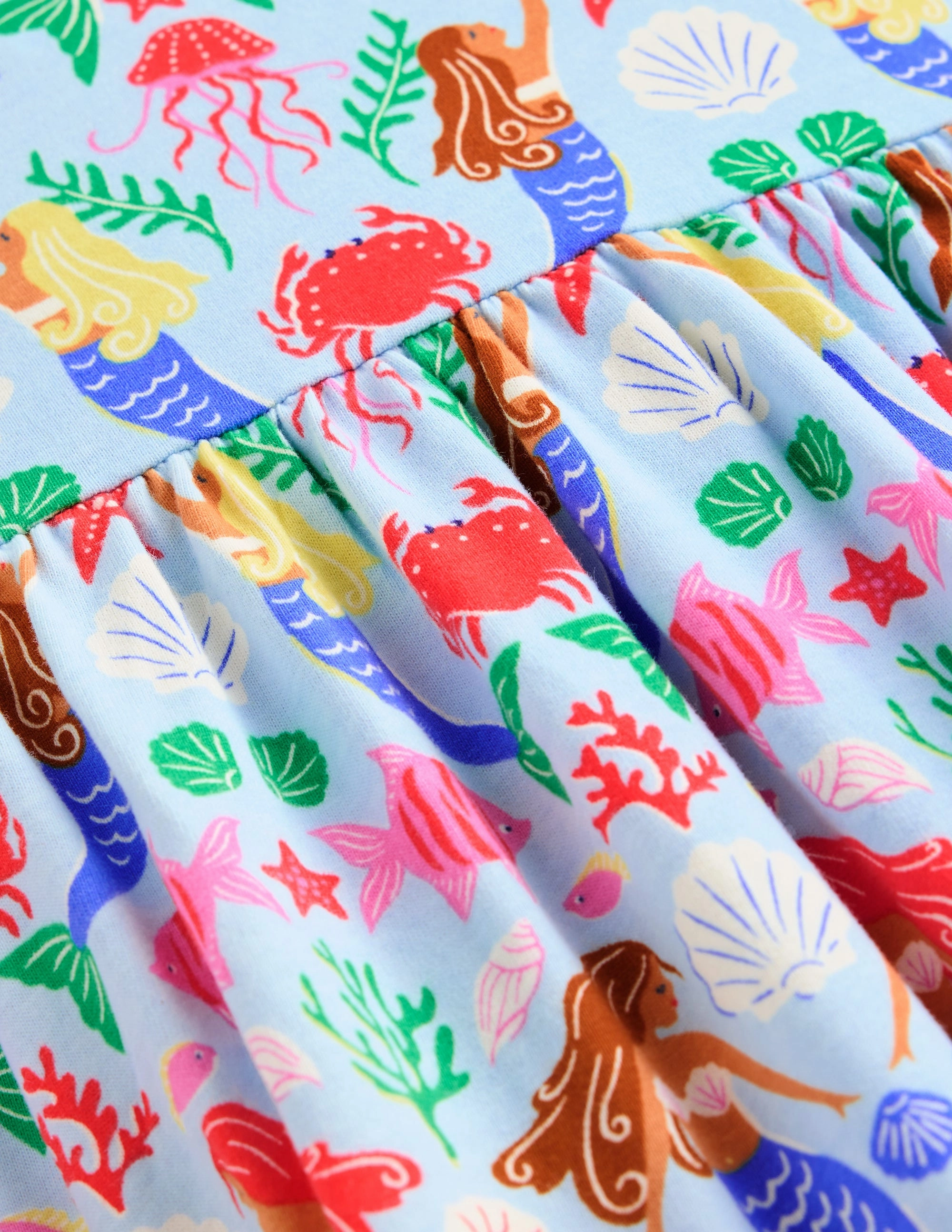 Ariel Twirly Jersey Dress-Pale Blue Mermaids Subtle Fit