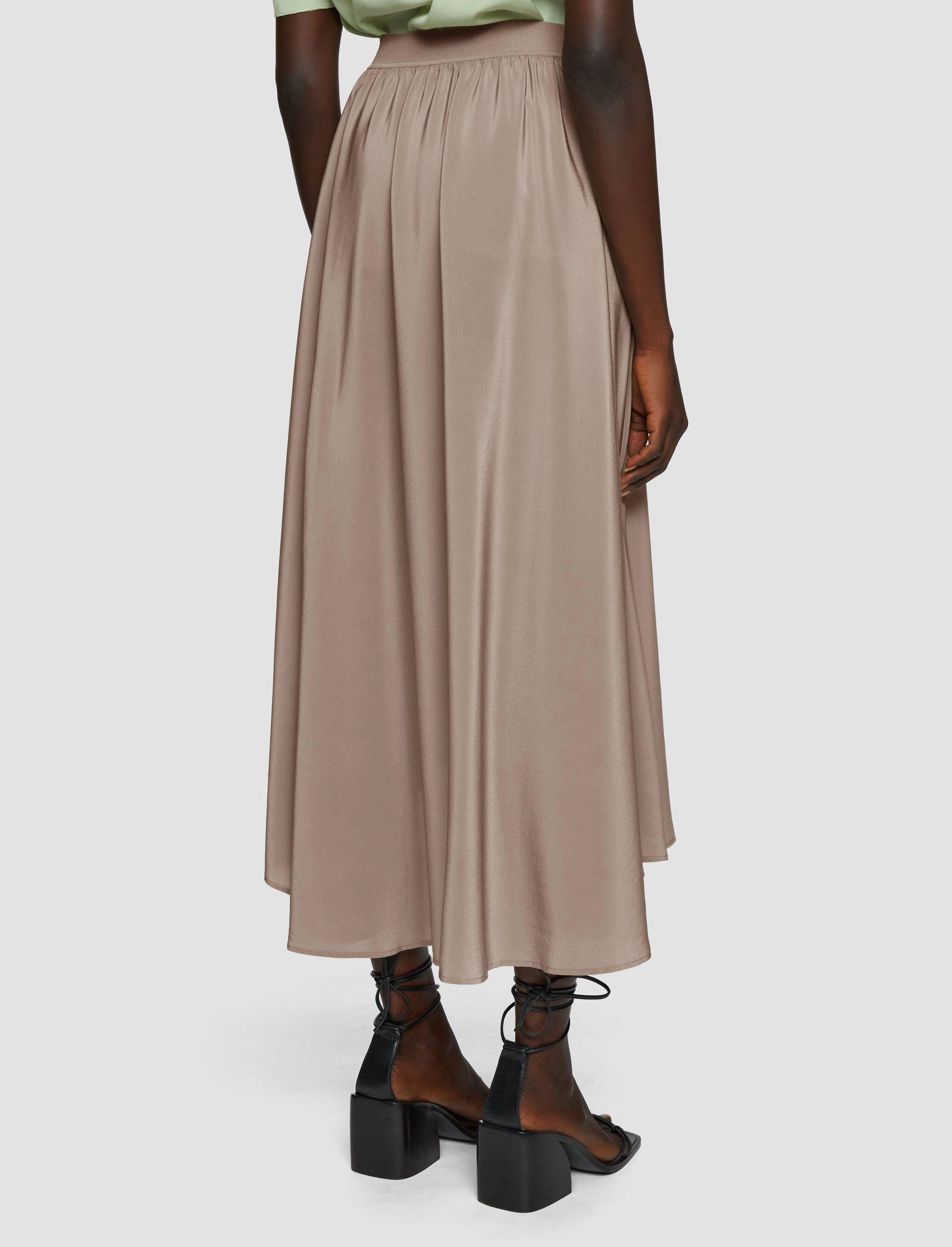 Violet Crepe de Soie Silk Skirt Classic Comfort