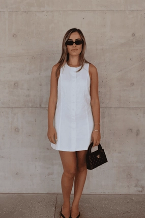 Chill Comfort Work Pairing Mia Mini Dress White