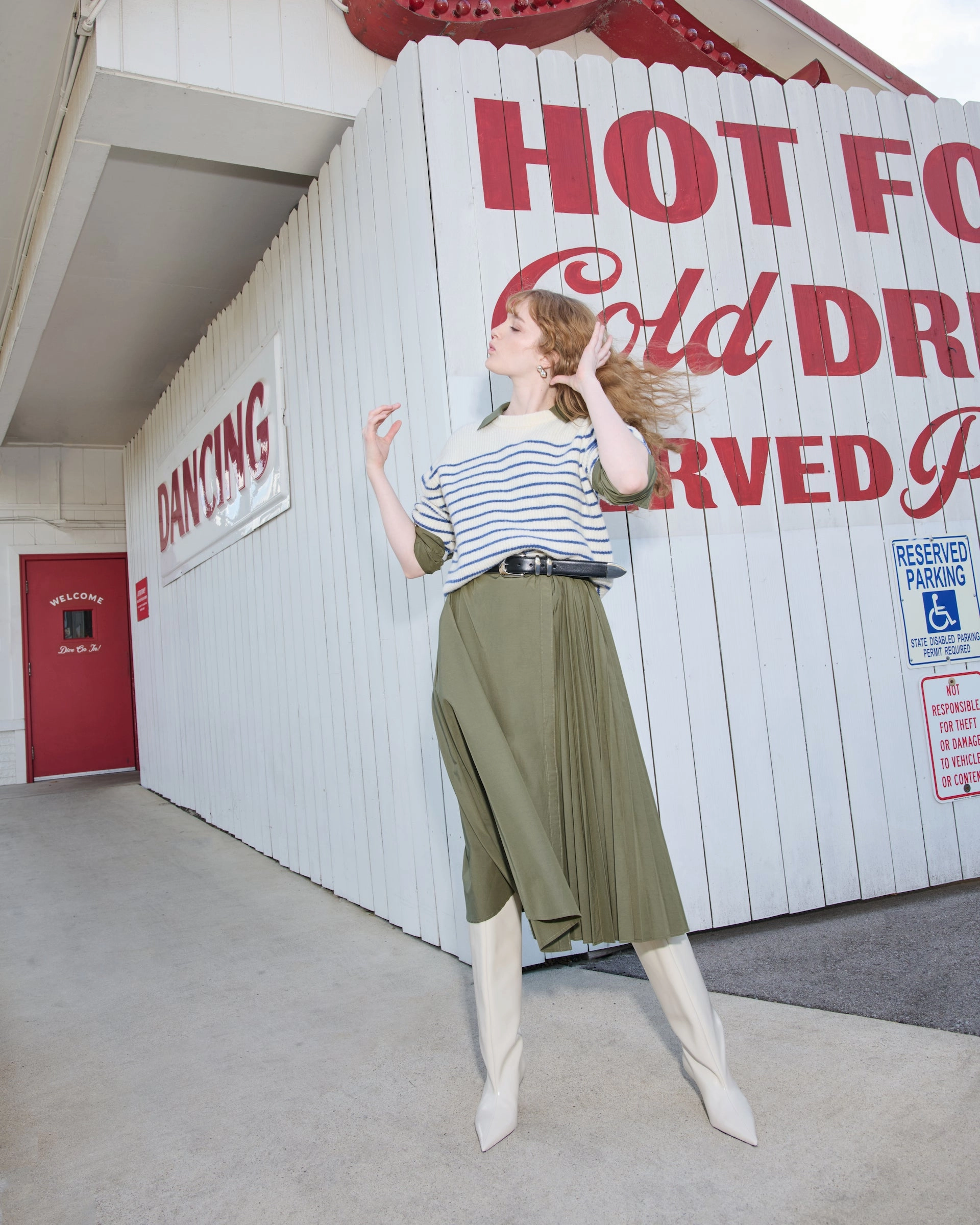 Cotton Touch Street Motion Long Sleeve Midi Shivon Dress