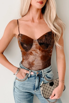 Midnight Playlist Sleeveless Mesh Bodysuit (Walnut) Modular Layering System Breathable mesh lining