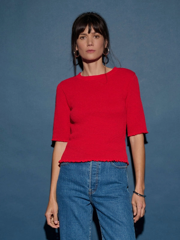 Silicone Print Detail Bound Seam Finish BEVERLY SMOCKED TOP