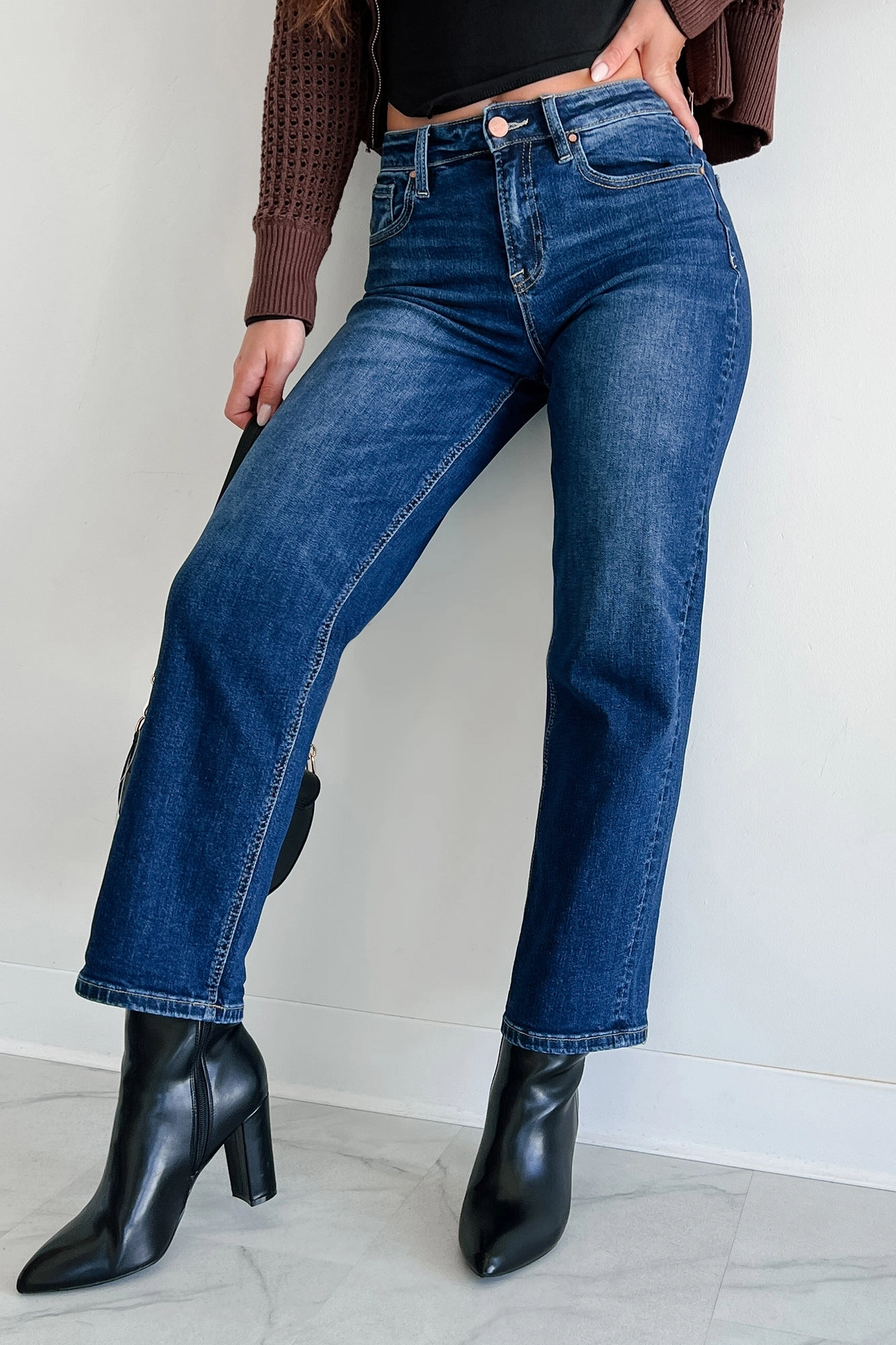 Comfort Flex Minden High Rise Risen Boyfriend Jeans (Dark)