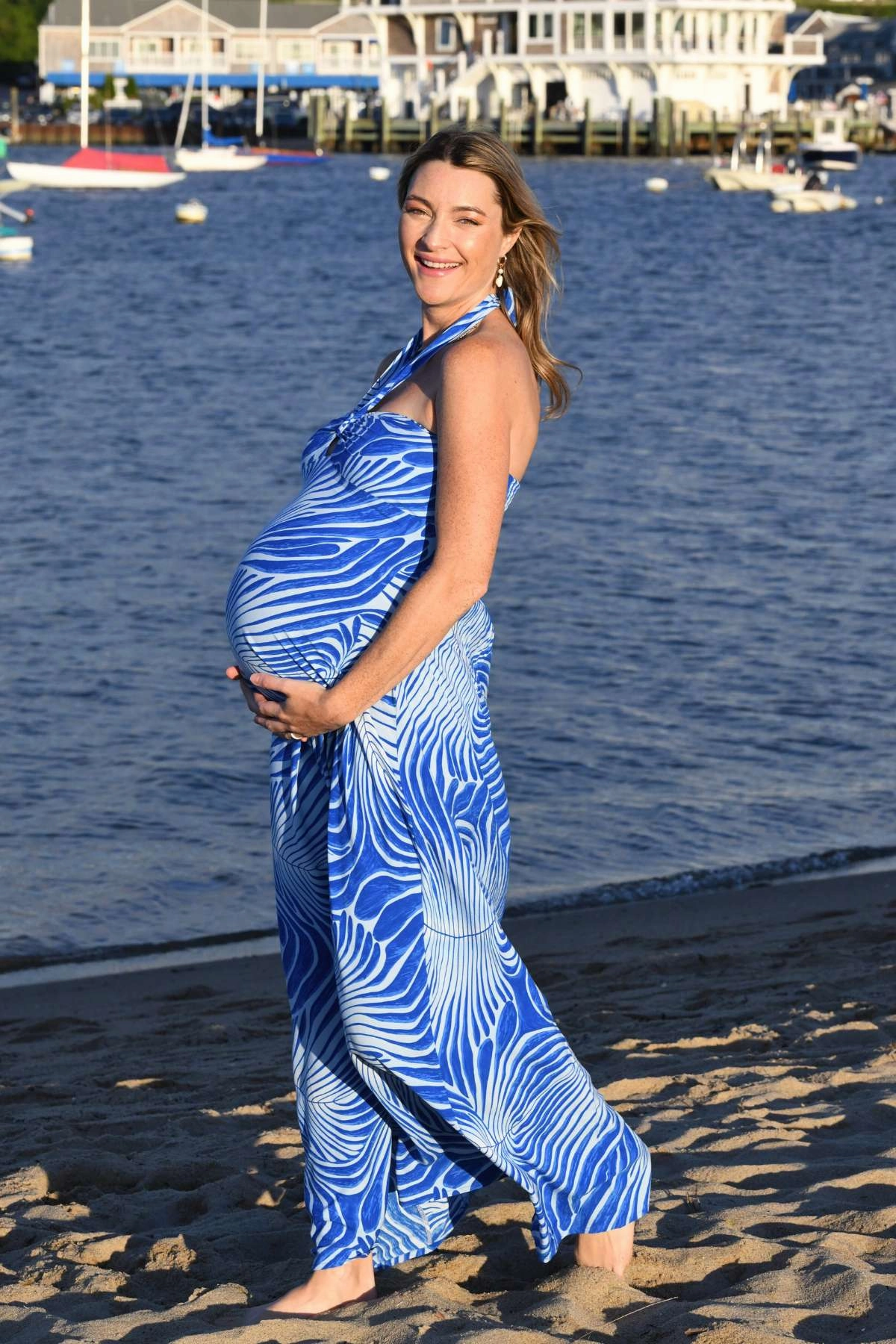 Byron Bay Dress / Electric Blue Fern Minimal Aesthetic Holiday-Party