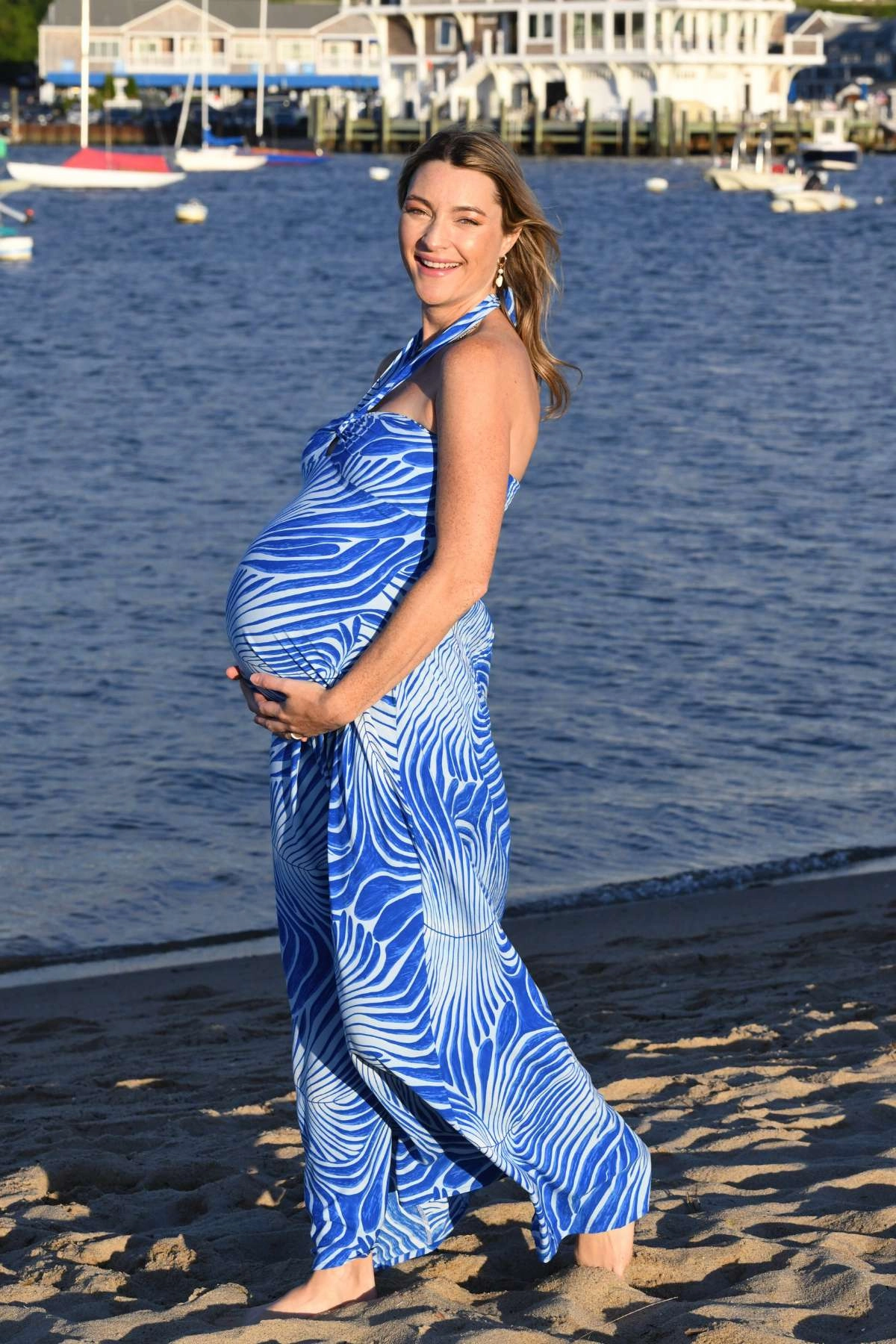 Satin Layers Calm Movement Byron Bay Dress / Electric Blue Fern