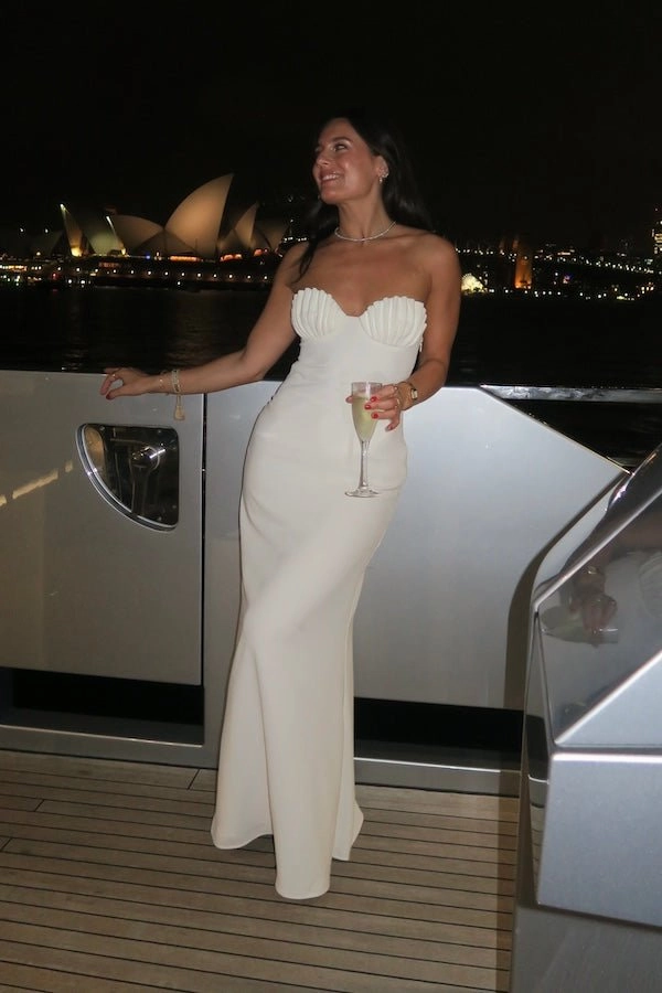 Chelle Maxi Dress White Bold-Color Subtle Charm