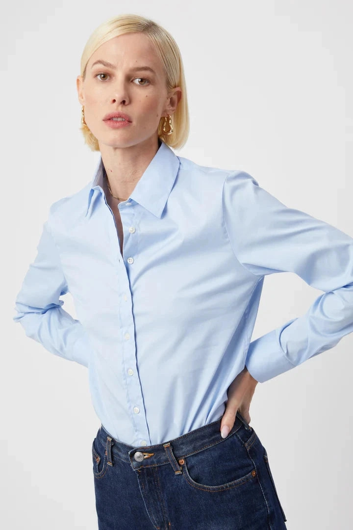 Lightweight Jacket High Collar Option The Essentials Icon Shirt Blue Dawn