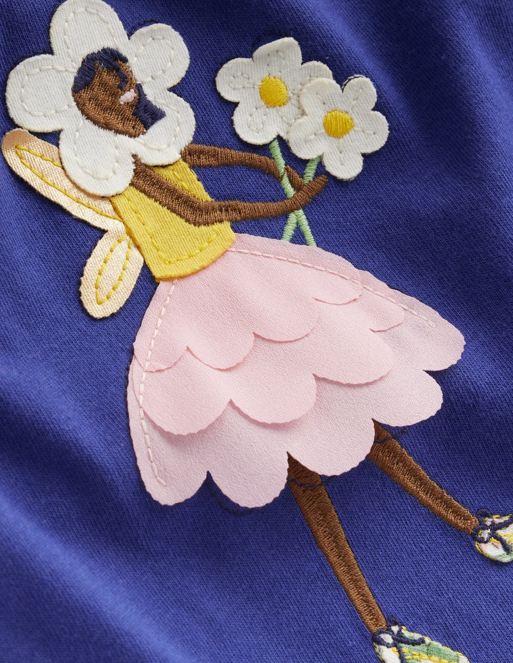 Soft Knit FadeResistant Finish Appliqu Tunic and Legging Set-Starboard Blue Fairies