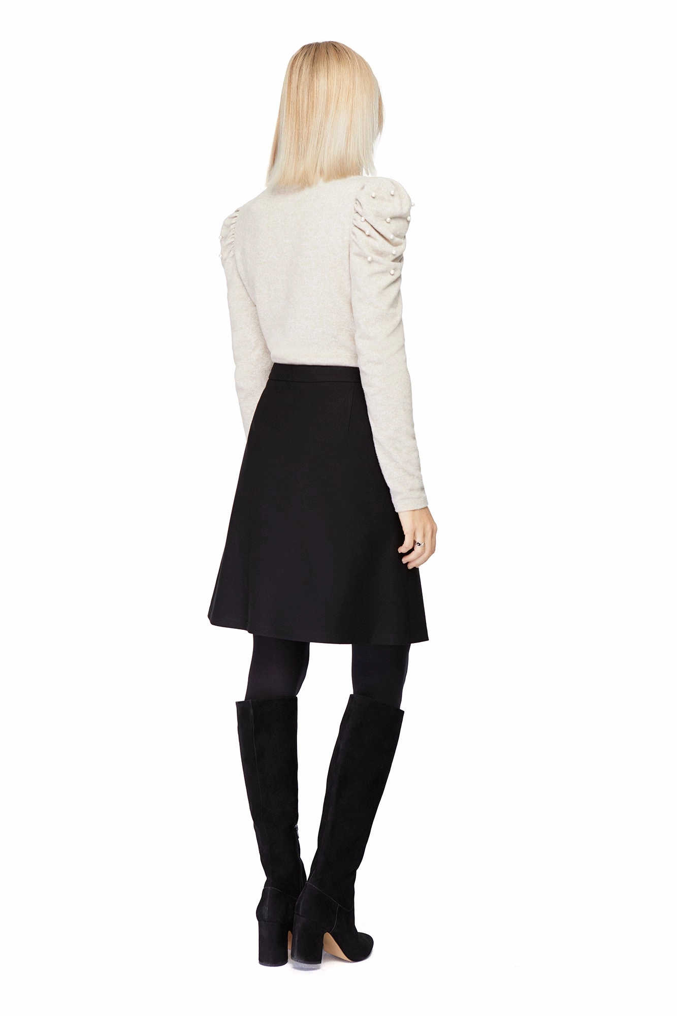 Fold Over Design Emily Ponte Black Skirt