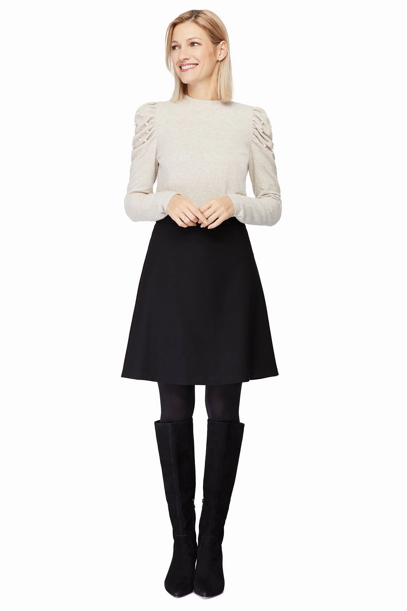 Fashion Pulse Emily Ponte Black Skirt