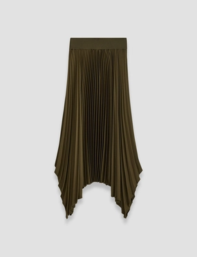Ade Knit Weave Pliss Skirt Water Repellent Tiered Design