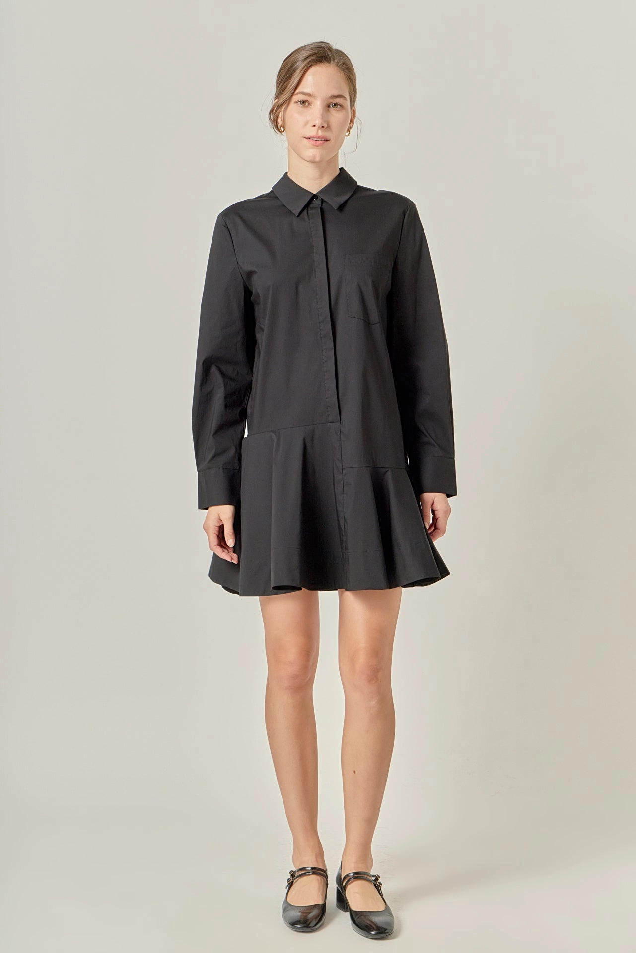 Classic Layer Stylish day dress COLLAR FLARE SKIRT DRESS