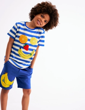 preshrunk Short Sleeve Boucl T-shirt-Gallery Blue/ Ivory Fruit Face
