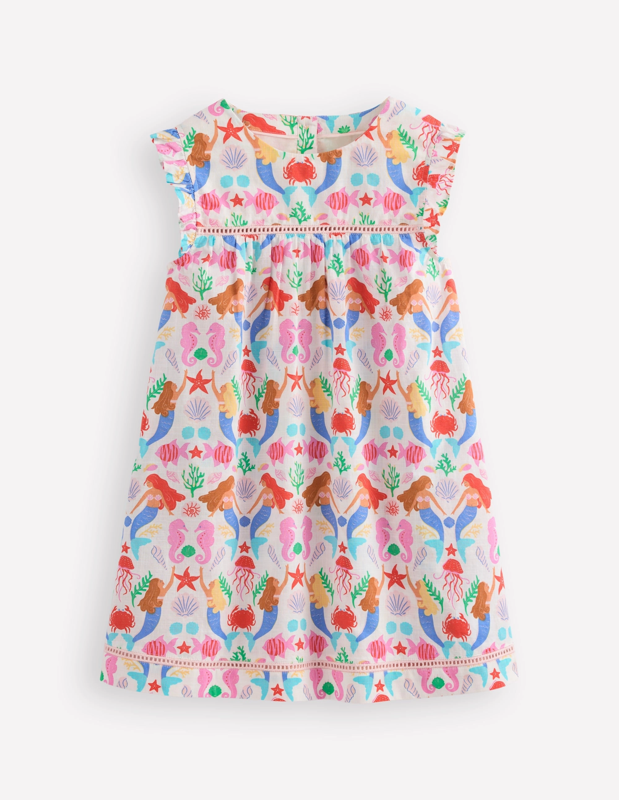 Silky Shine Comfortable Look Celia Woven Holiday Dress-Ivory Mermaids