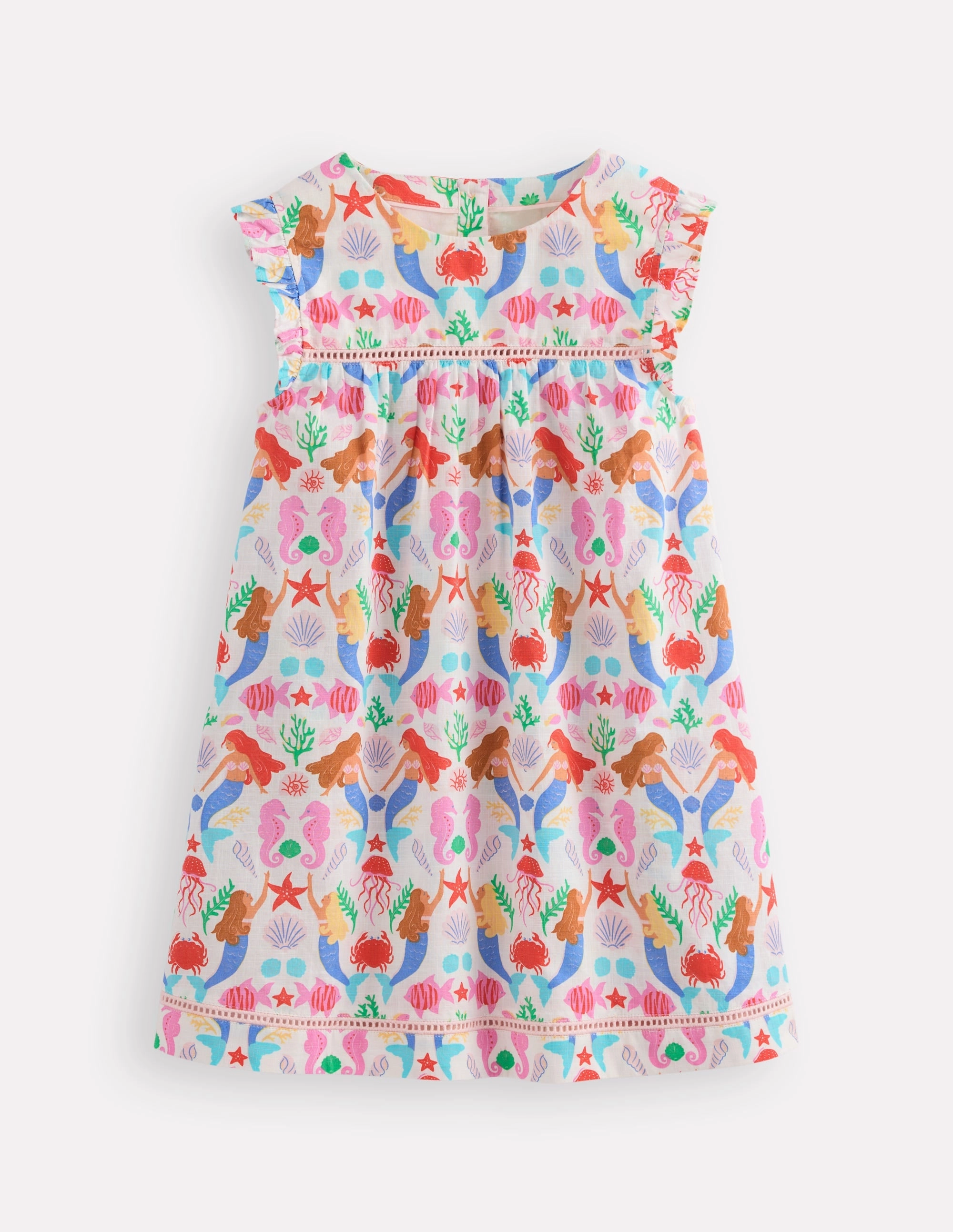 Timeless boho dress Celia Woven Holiday Dress-Ivory Mermaids